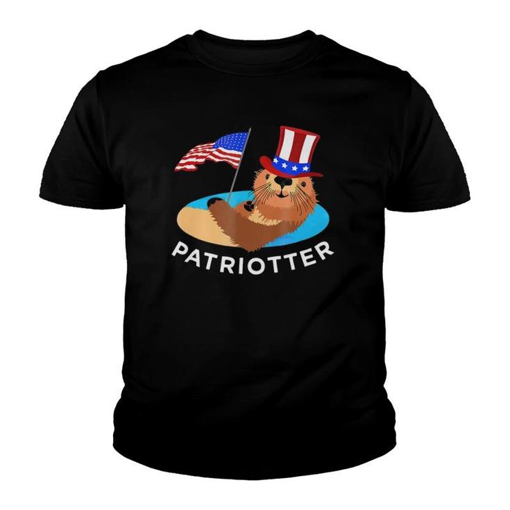July 4Th Otter  Cute Usa Patriot Animal Tee Gift Youth T-shirt