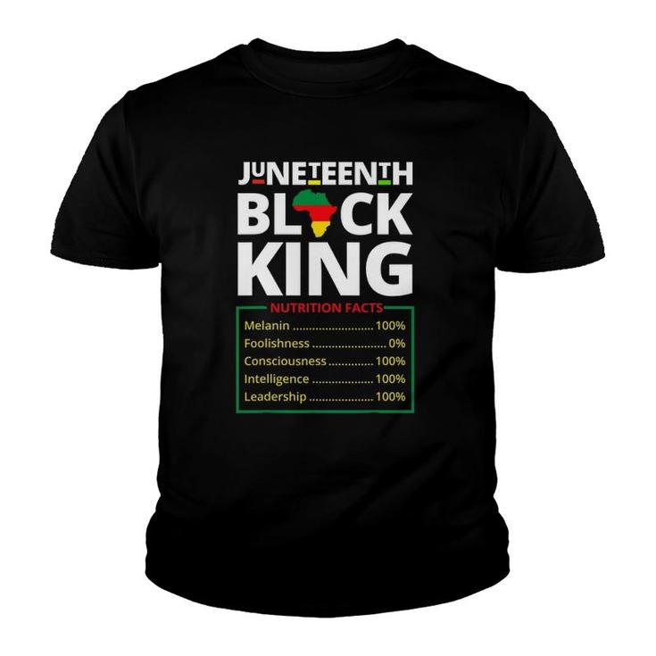 Juneteenth Black King Melanin Dad Fathers Day Men Father Fun Youth T-shirt