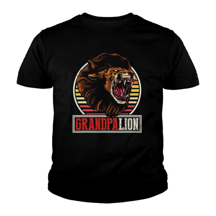 Jungle Grandfather Gift Zoo Animal Family Grandpa Lion Youth T-shirt