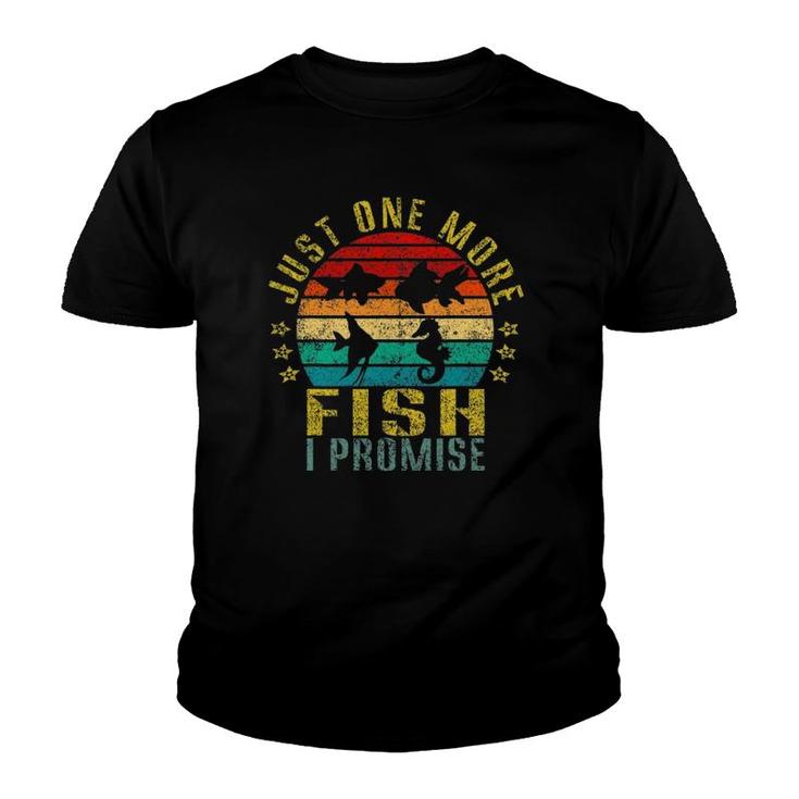 Just One More Fish I Promise Funny Retro Youth T-shirt