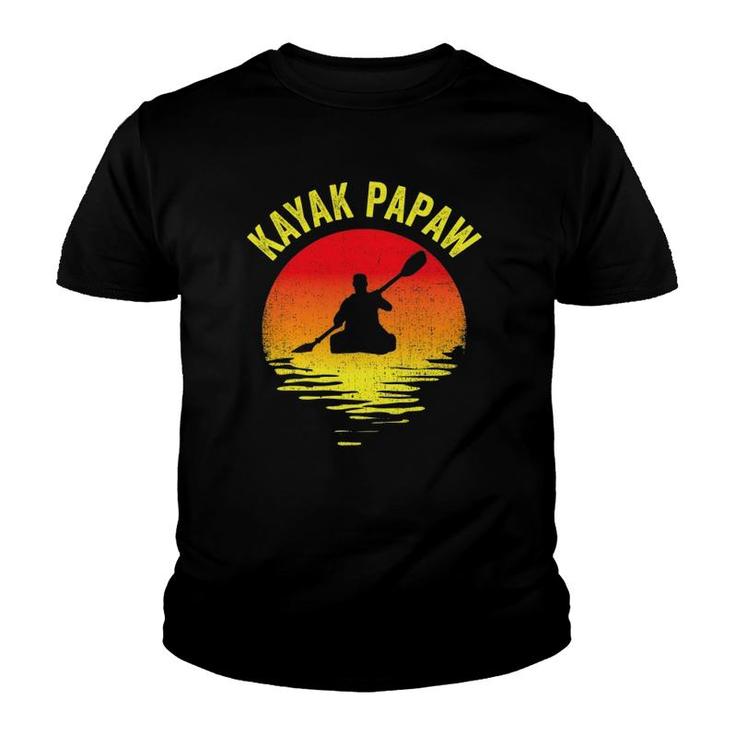 Kayak Papaw Vintage Kayaking Grandpa Kayaker Grandfather Youth T-shirt
