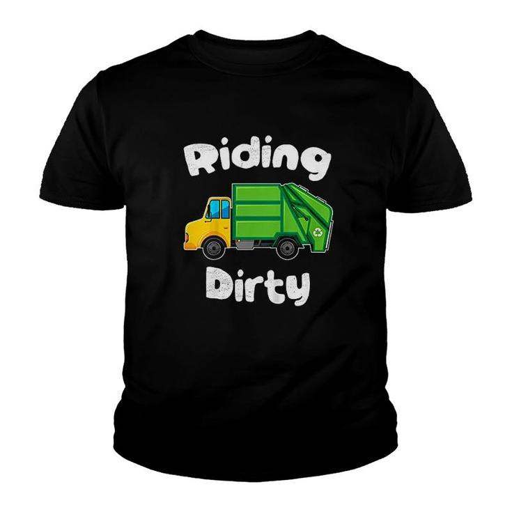 Kids Garbage Truck Day Riding Dirty  Youth T-shirt