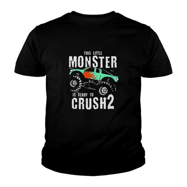 Kids Monster Trucks 2nd Birthday Big Trucks  Youth T-shirt
