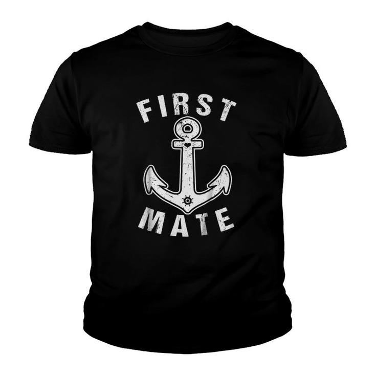 Kids Son And Dad Matching S Boating Gifts First Mate Son Tee Youth T-shirt