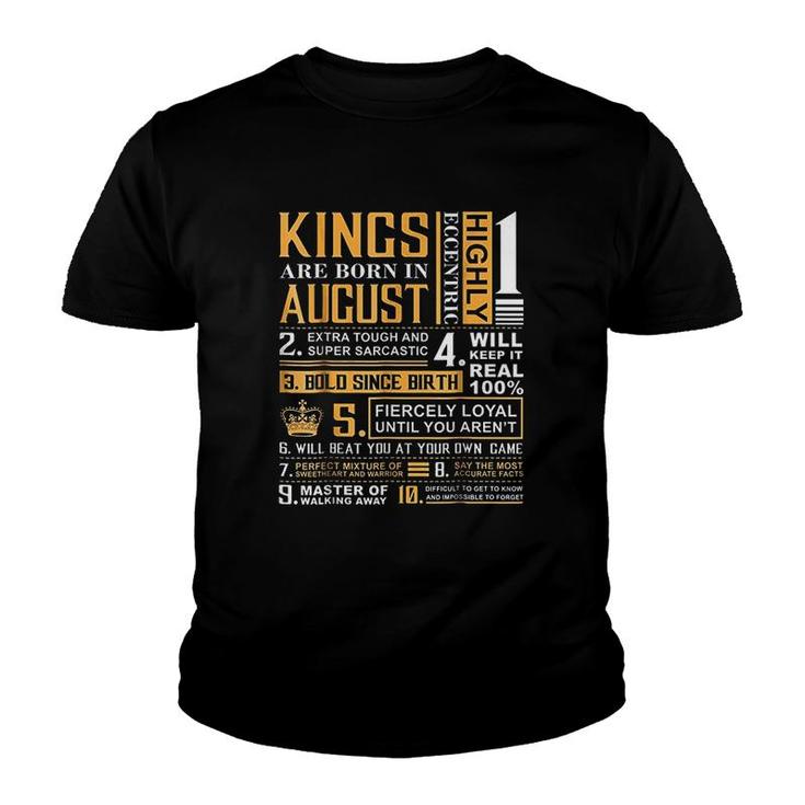 Kings Are Born In August Youth T-shirt