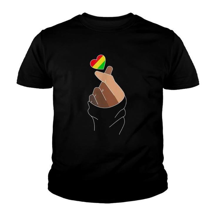Korean Heart Fingers Melanin Black History Month And Pride Youth T-shirt
