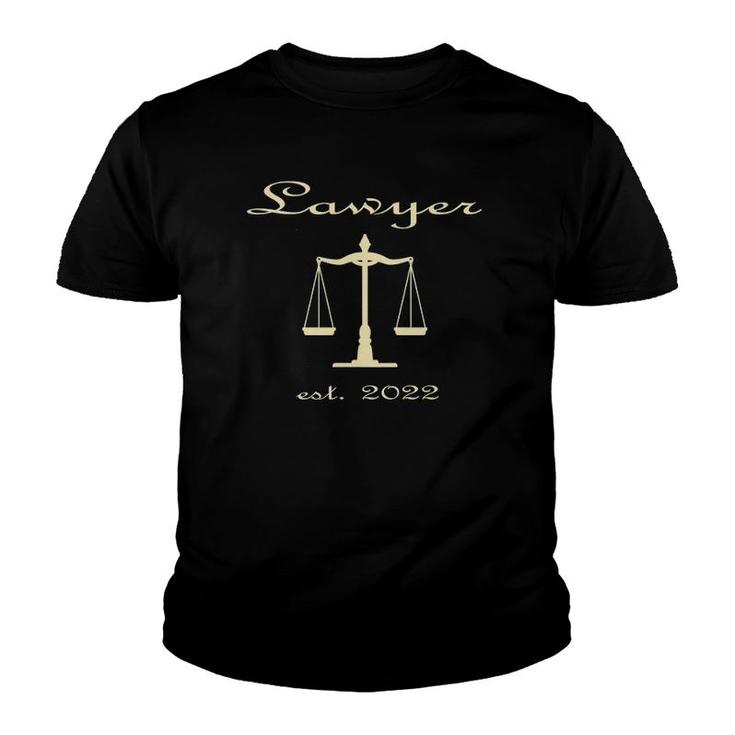 Law School Graduation Gift For Lawyers Est 2022 Graduates Youth T-shirt