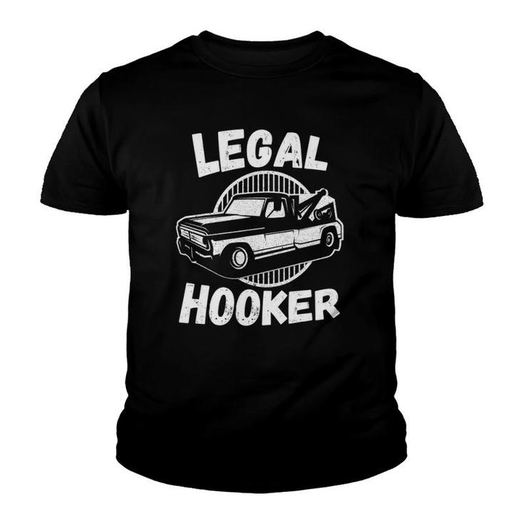 Legal Hooker Funny Towing Vintage Tow Truck Driver Retro Youth T-shirt