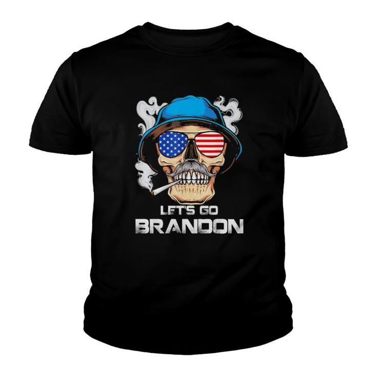 Let’S Go Brandon – Lets Go Brandon Skull American Flag Classic  Youth T-shirt