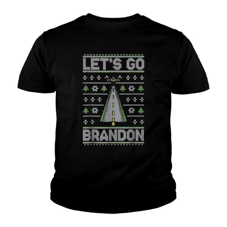 Let’S Go Brandon Air Plane US Force Army Ugly Xmas Sweat Youth T-shirt