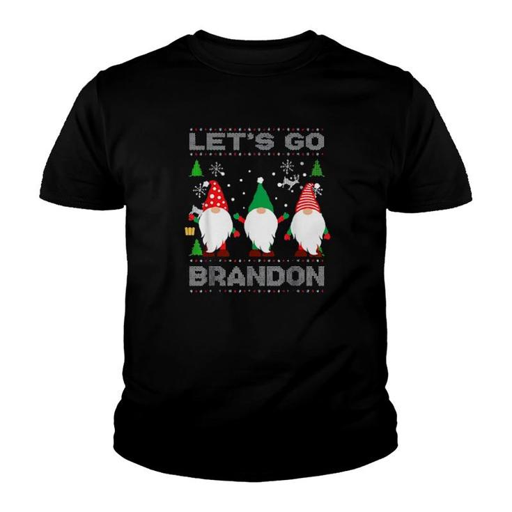 Let’S Go Brandon Gnome Christmas Gnome Ugly Christmas Gift  Youth T-shirt