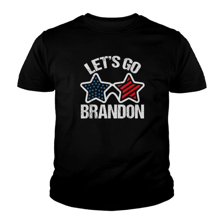 Lets Go Brandon Let’S Go Brandon Chant American Flag Youth T-shirt