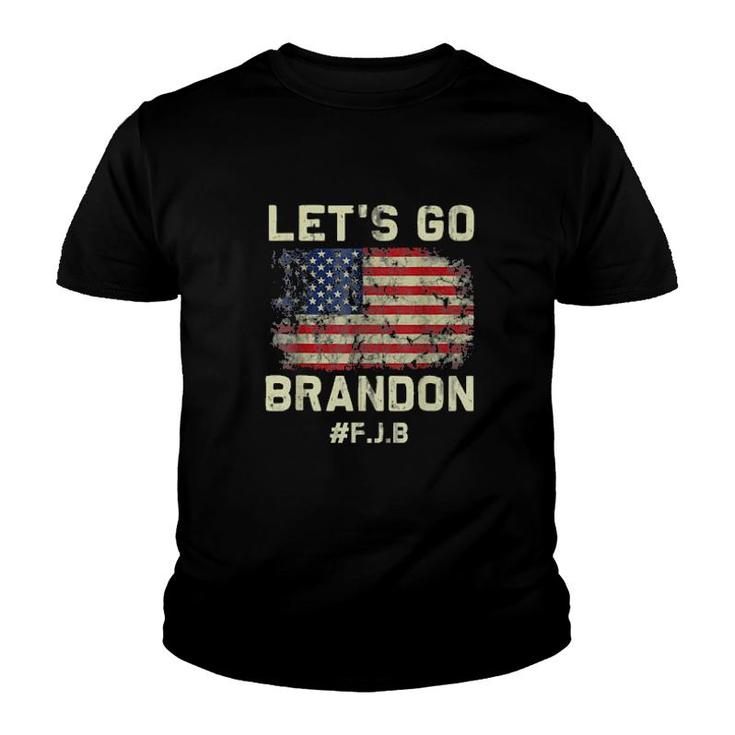 Lets Go Brandon Lets Go Brandon Vintage Us Flag  Youth T-shirt