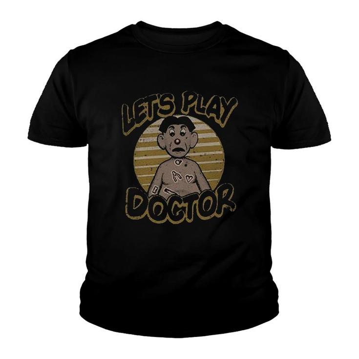 Lets Play Doctor Distressed Brown Youth T-shirt