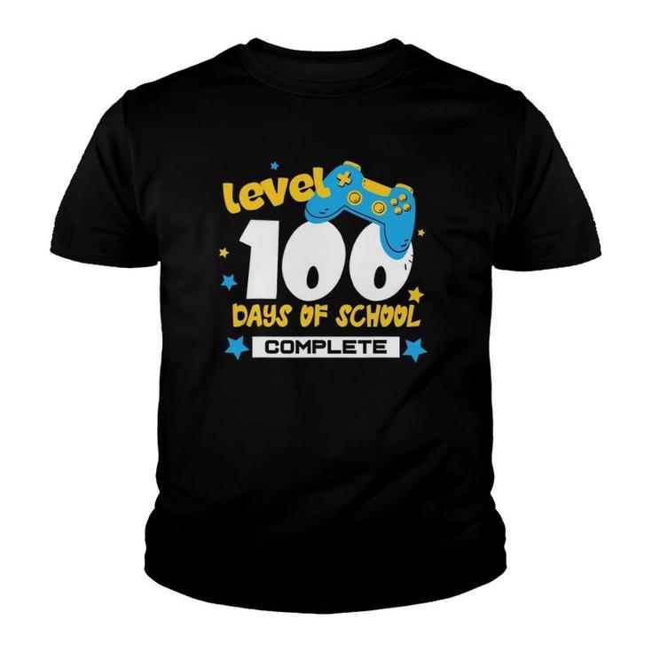 Level 100 Days Of School Complete Gamer Video Games Youth T-shirt