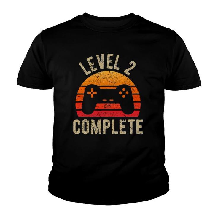 Level 2 Complete Anniversary Vintage Retro 2Nd Wedding Day Youth T-shirt