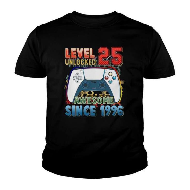 Level 25 Unlocked Awesome 1996 Video Game 25 Birthday Gift Youth T-shirt