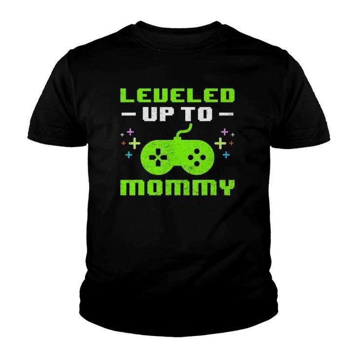 Leveled Up To Mommy New Mother Gaming Promoted To Mom Gamer Youth T-shirt