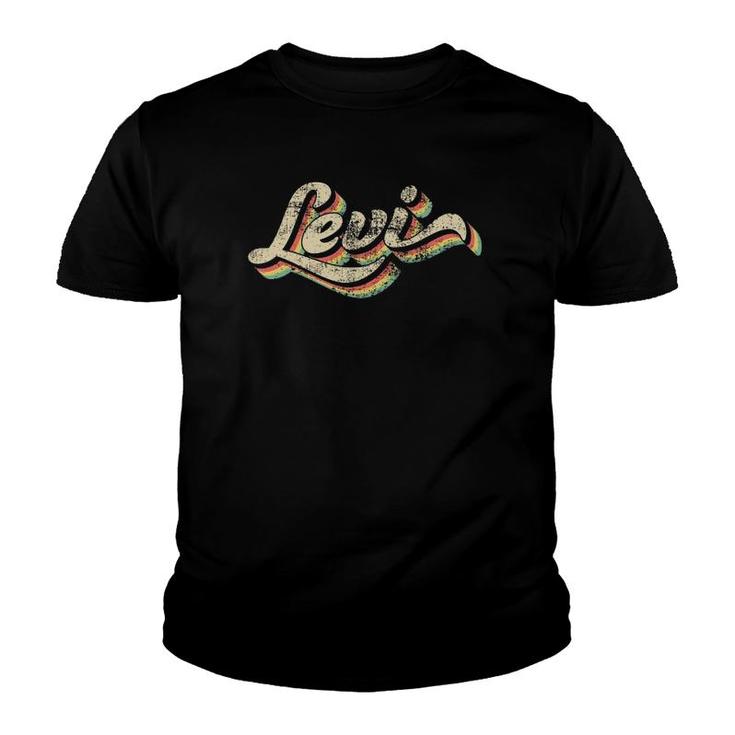 Levi Name 70S Inspired Retro Vintage Distressed Design Youth T-shirt