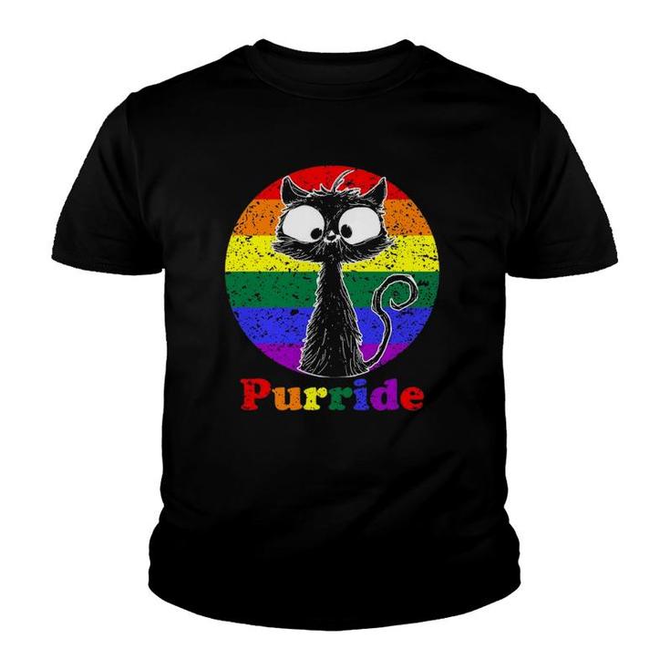 Lgbt Cat Lovers Purride Flag Gay Pride Month Lgbtq Youth T-shirt