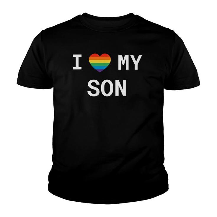 Lgbt Gay Pride Rainbow I Love My Son Youth T-shirt