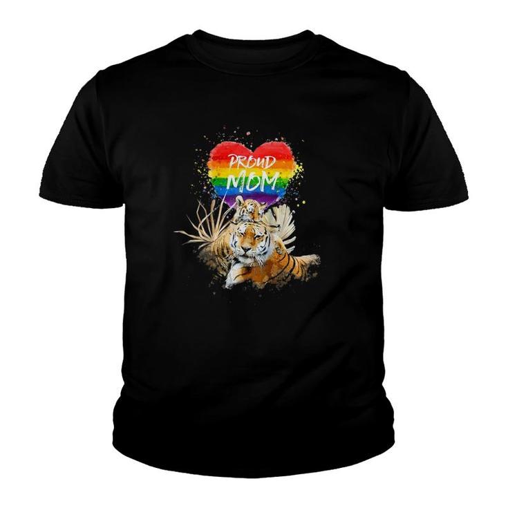 Lgbtq Gay And Lesbian Pride Mama Tiger With Baby Proud Mom Raglan Baseball Tee Youth T-shirt
