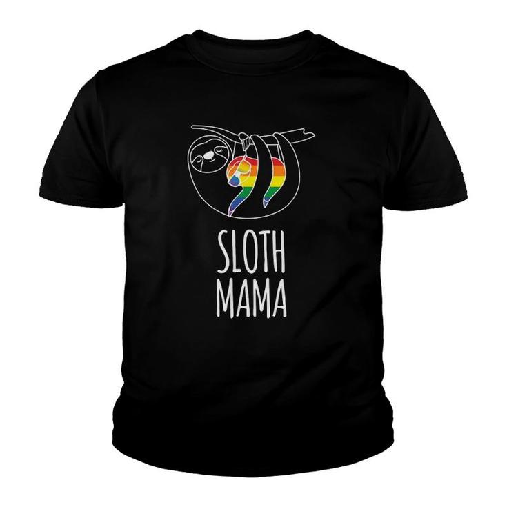 Lgbtq Lesbian Gay Pride Mothers Gift Sloth Mama Youth T-shirt