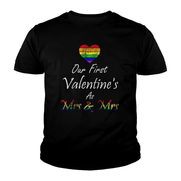 Lgbtq Valentine's Day Matching Couples Gay Lesbian Pride Raglan Baseball Tee Youth T-shirt