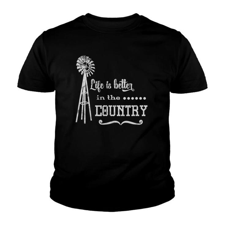 Life Is Better In The Country Cute Country For Women Youth T-shirt