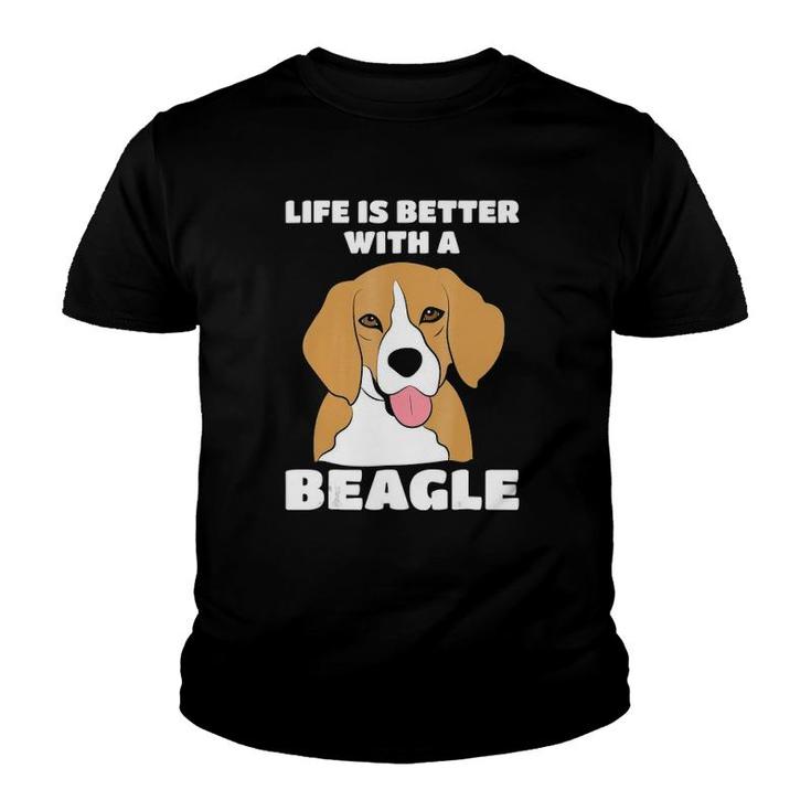 Life Is Better With A Beagle Lovers Gifts Funny Beagle Youth T-shirt