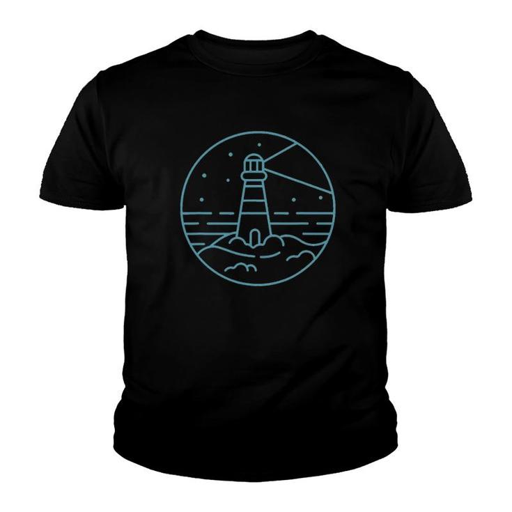 Lighthouse Minimal Art Nautical Sailing Boating Sailor Gift Youth T-shirt