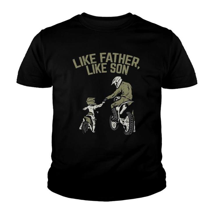 Like Father Son Dirt Bike Matching Motocross Boys Men Gift  Youth T-shirt
