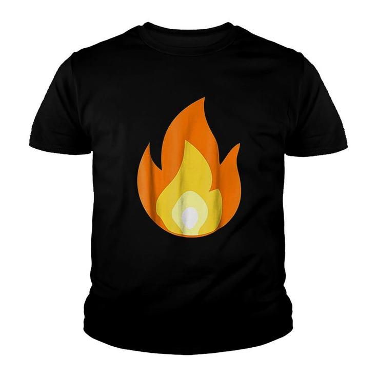 Lit Fire Flame Hot Burning Beach Youth T-shirt