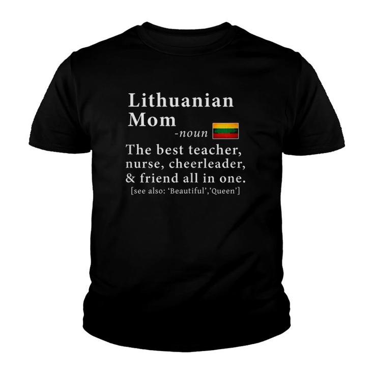 Lithuanian Mom Definition Tee Lithuania Flag Mother's Day Youth T-shirt Lithuanian Mom Definition Tee Lithuania Flag Mother's Day Youth T-shirt
