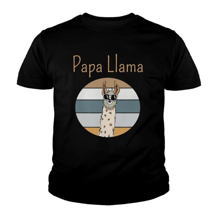 Llama Dad Matching Papa Alpaca Lover Father's Day Gift Youth T-shirt
