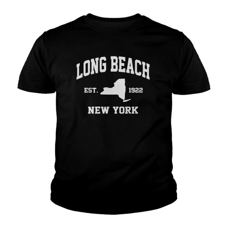 Long Beach New York Ny Vintage State Athletic Style Pullover Youth T-shirt