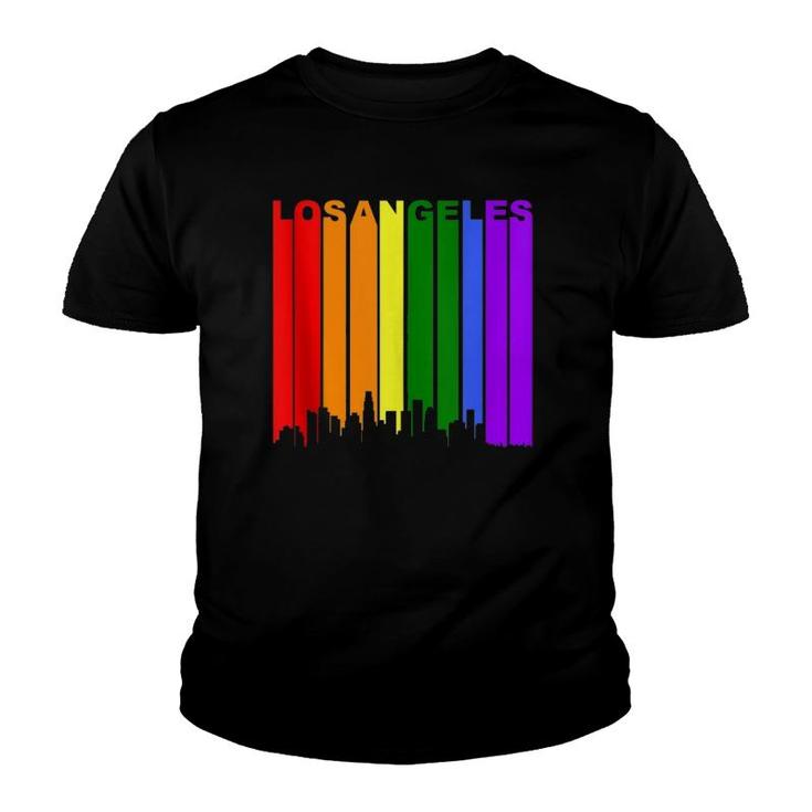 Los Angeles California Lgbtq Gay Pride Rainbow Skyline  Youth T-shirt
