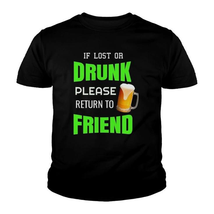 Lost Or Drunk Friend Beer Funny Best Buddies Bar Couple Youth T-shirt