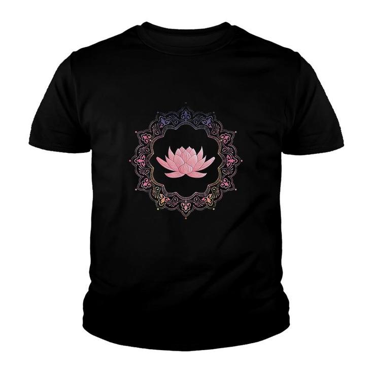 Lotus Mandala Circle Youth T-shirt