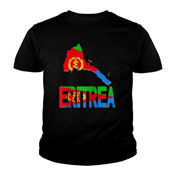 Love Eritrea With Eritrean Flag In Eritrea Map Eritrea Pride Raglan Baseball Tee Youth T-shirt