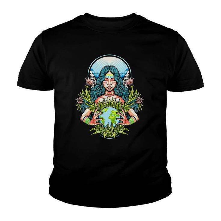 Love Mother Earth Day Save Our Planet Environment Green Youth T-shirt