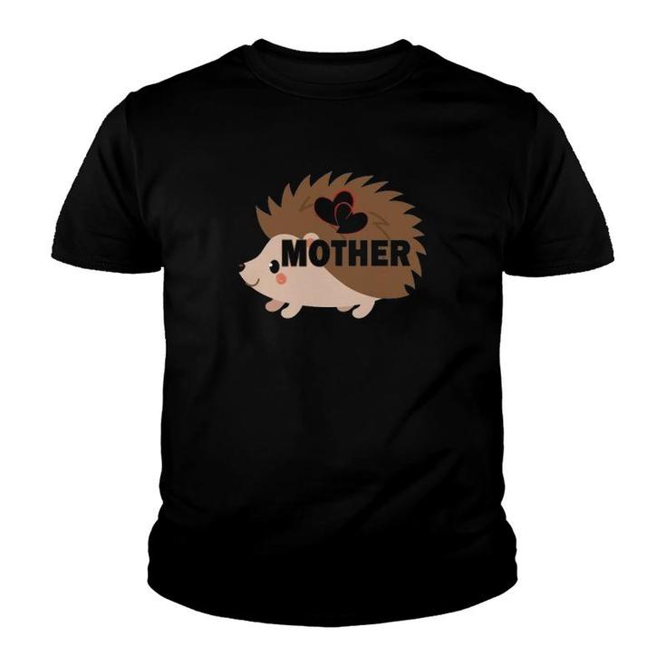 Love Mother Hedgehog Heart Black Version Youth T-shirt