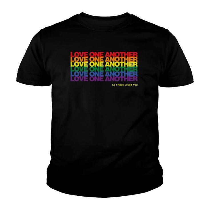 Love One Another Rainbow Solid Youth T-shirt