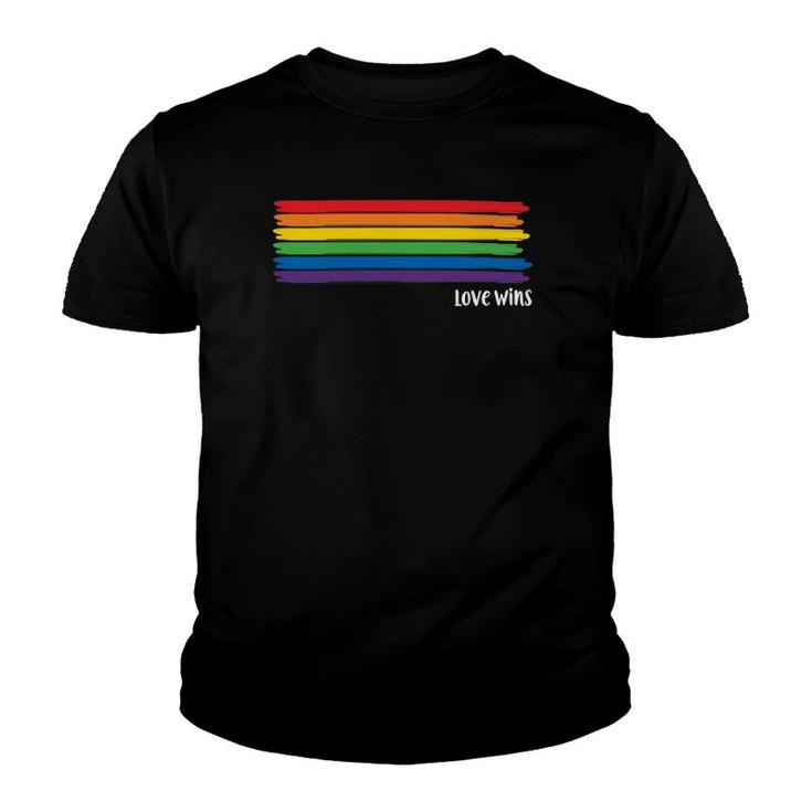 Love Wins Gay Pride Month Flag Youth T-shirt