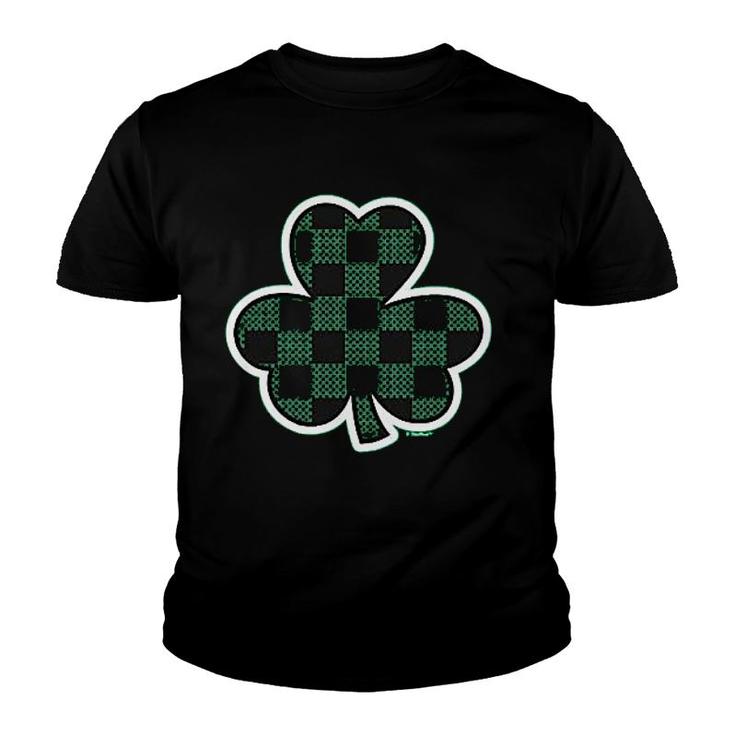 Lucky Irish Gift Buffalo Plaid Shamrock St Patricks Day Youth T-shirt
