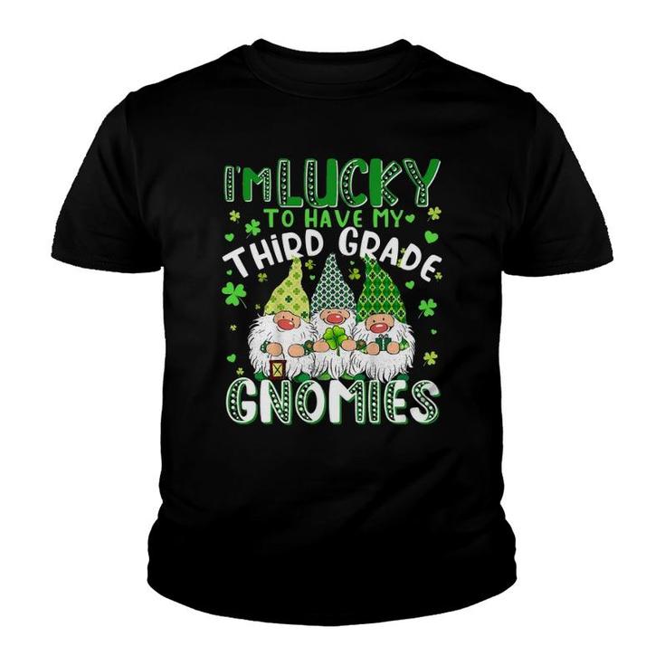Lucky Third Grade Gnomies St Patrick's Day Teacher Youth T-shirt