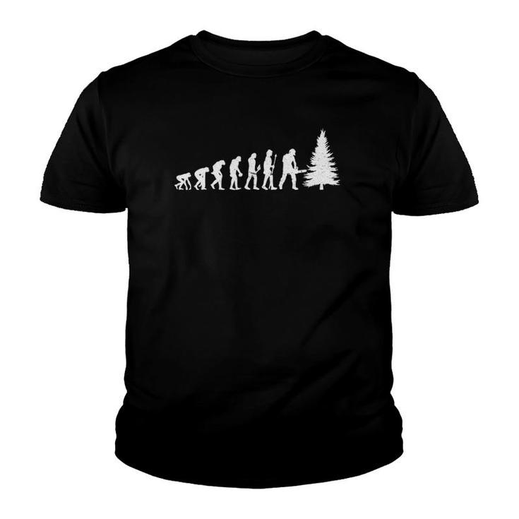 Lumberjack Tree Feller Chainsaw Förster Profession Evolution Youth T-shirt