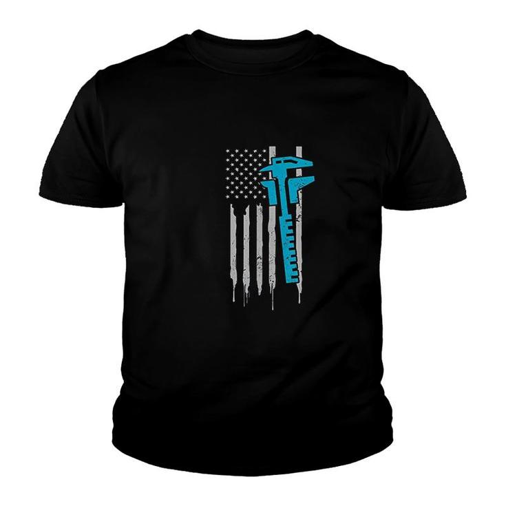 Machinist Us American Flag Youth T-shirt