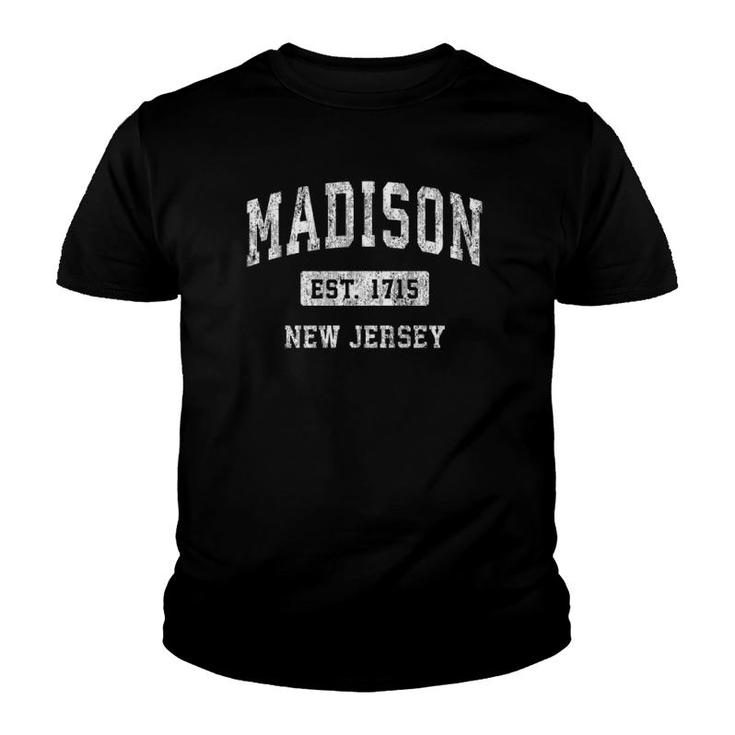 Madison New Jersey Nj Vintage Sports Established Design  Youth T-shirt