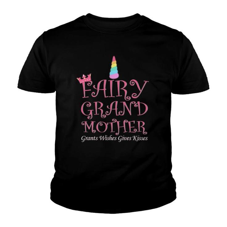 Magical Fairy Grandmother Grants Wishes Gives Kisses Youth T-shirt